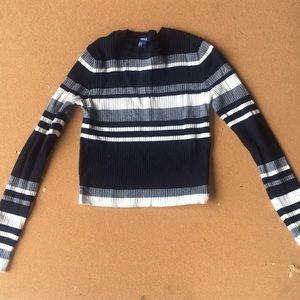 Cropped stripe sweater